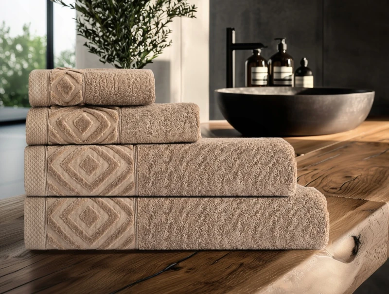 Ręcznik Kąpielowy PAULA 70x140 cm | 100% Bawełna | 550 g/m² | kolor Taupe