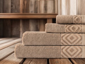 Ręcznik Kąpielowy PAULA 70x140 cm | 100% Bawełna | 550 g/m² | kolor Taupe
