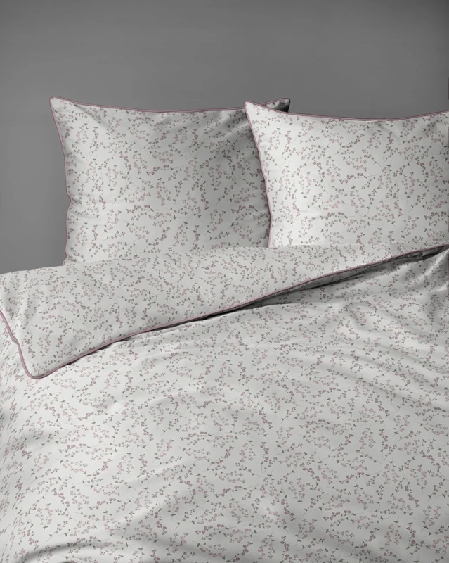 Pościel bawełniana 220x200 Perkal + 2x 70x80 Kwiaty Komplet Premium