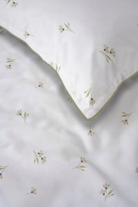 Pościel bawełniana 220x200 Perkal + 2x 70x80 Kwiaty Komplet Premium