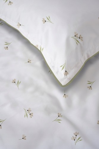 Pościel bawełniana 220x200 Perkal + 2x 70x80 Kwiaty Komplet Premium