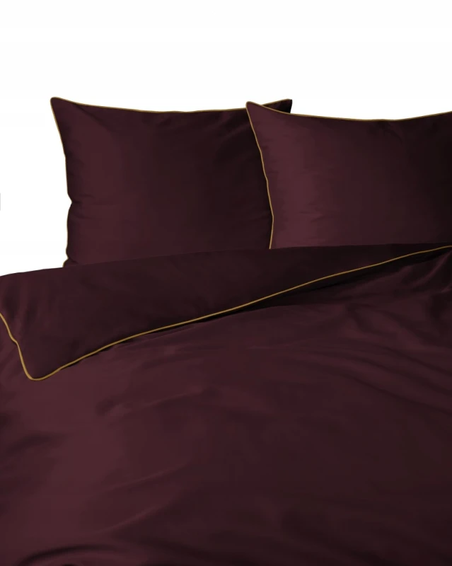 Pościel GŁADKA MAKOSATYNA kołdra 180cmx200cm +2x poduszka 70cmx80cm BURGUND