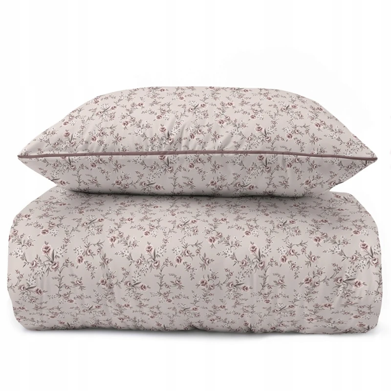 Pościel bawełniana 220x200 Perkal + 2x 70x80 Kwiaty Komplet Premium