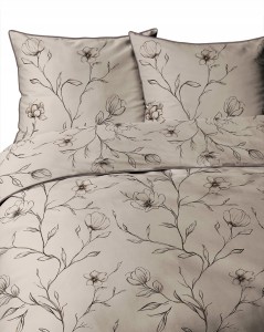 Pościel bawełniana 220x200 Perkal + 2x 70x80 Kwiaty Komplet Premium