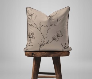 Pościel bawełniana 220x200 Perkal + 2x 70x80 Kwiaty Komplet Premium