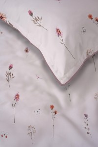 Pościel bawełniana 220x200 Perkal + 2x 70x80 Kwiaty Komplet Premium