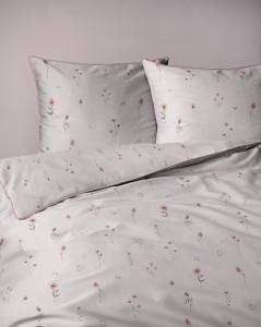 Pościel bawełniana 220x200 Perkal + 2x 70x80 Kwiaty Komplet Premium