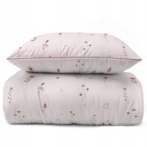 Pościel bawełniana 220x200 Perkal + 2x 70x80 Kwiaty Komplet Premium