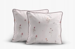 Pościel bawełniana 220x200 Perkal + 2x 70x80 Kwiaty Komplet Premium