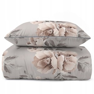 Pościel bawełniana 220x200 Perkal + 2x 70x80 Kwiaty Komplet Premium