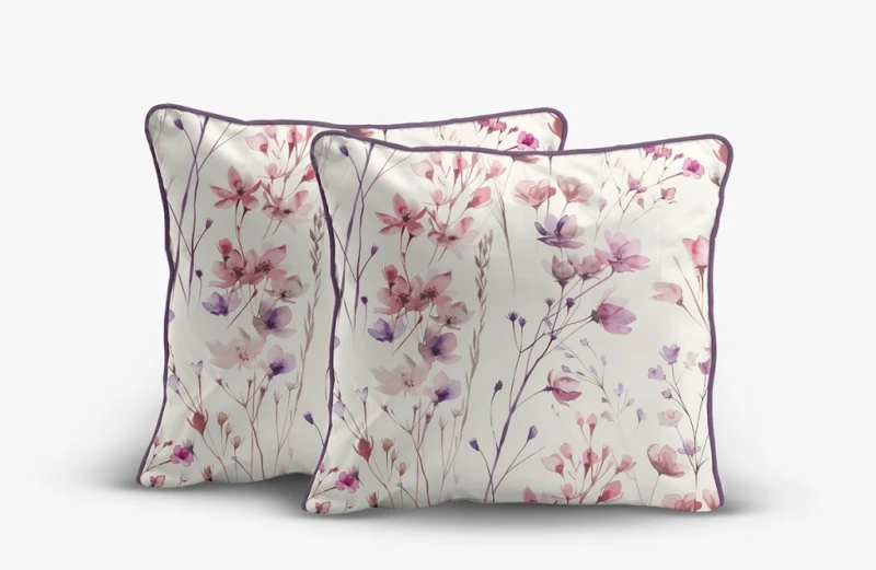Pościel bawełniana 220x200 Perkal + 2x 70x80 Kwiaty Komplet Premium