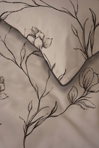 Pościel bawełniana 160x200 Perkal + 2x 70x80 Kwiaty Komplet Premium