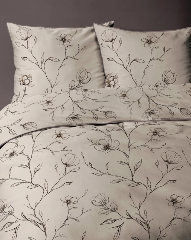 Pościel bawełniana 160x200 Perkal + 2x 70x80 Kwiaty Komplet Premium