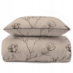 Pościel bawełniana 160x200 Perkal + 2x 70x80 Kwiaty Komplet Premium