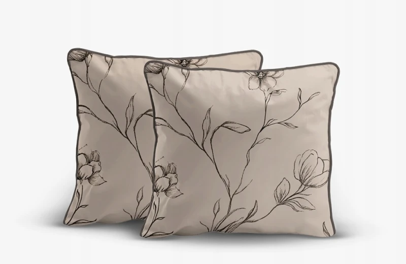 Pościel bawełniana 160x200 Perkal + 2x 70x80 Kwiaty Komplet Premium