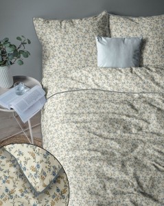 Pościel bawełniana 160x200 Perkal + 2x 70x80 Kwiaty Komplet Premium