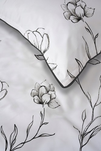 Pościel bawełniana 160x200 Perkal + 2x 70x80 Kwiaty Komplet Premium