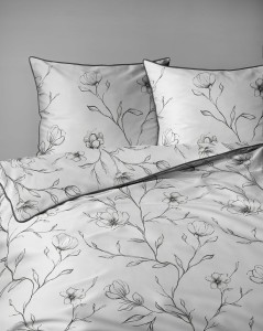 Pościel bawełniana 160x200 Perkal + 2x 70x80 Kwiaty Komplet Premium