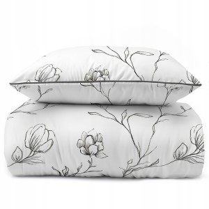 Pościel bawełniana 160x200 Perkal + 2x 70x80 Kwiaty Komplet Premium