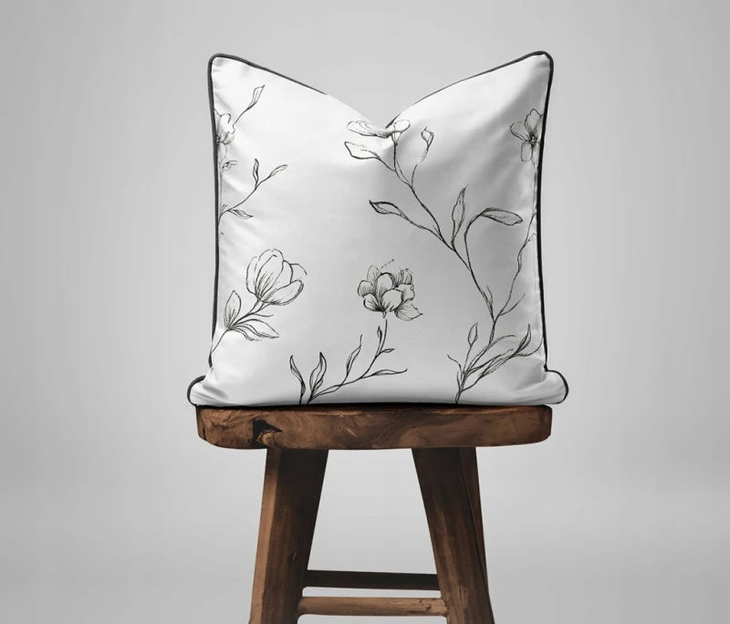 Pościel bawełniana 160x200 Perkal + 2x 70x80 Kwiaty Komplet Premium