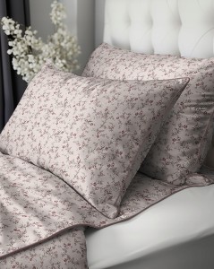 Pościel bawełniana 160x200 Perkal + 2x 70x80 Kwiaty Komplet Premium