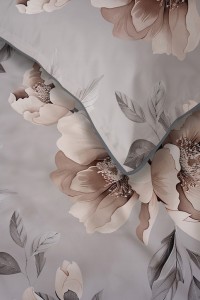 Pościel bawełniana 160x200 Perkal + 2x 70x80 Kwiaty Komplet Premium