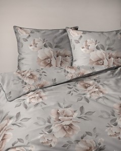 Pościel bawełniana 160x200 Perkal + 2x 70x80 Kwiaty Komplet Premium
