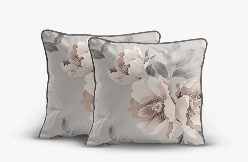 Pościel bawełniana 160x200 Perkal + 2x 70x80 Kwiaty Komplet Premium