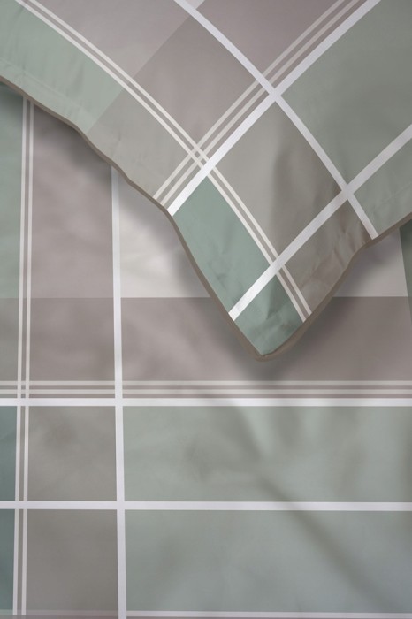 Pościel bawełniana 160x200 Perkal + 2x 70x80 Krata Komplet Premium