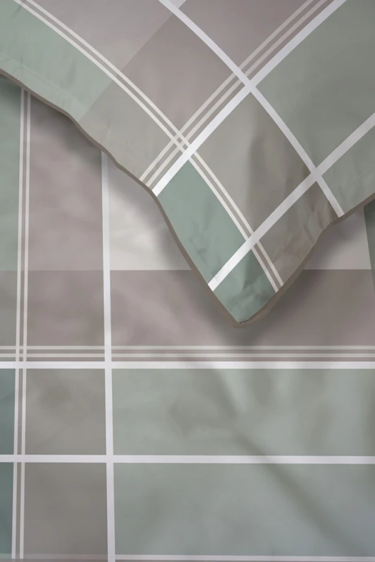Pościel bawełniana 160x200 Perkal + 2x 70x80 Krata Komplet Premium
