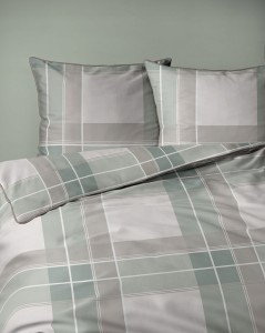 Pościel bawełniana 160x200 Perkal + 2x 70x80 Krata Komplet Premium