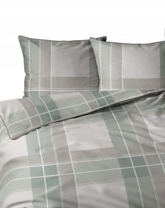 Pościel bawełniana 160x200 Perkal + 2x 70x80 Krata Komplet Premium