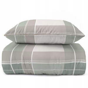 Pościel bawełniana 160x200 Perkal + 2x 70x80 Krata Komplet Premium