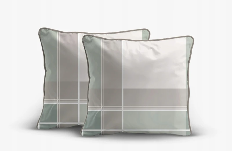 Pościel bawełniana 160x200 Perkal + 2x 70x80 Krata Komplet Premium