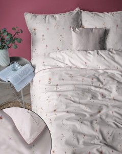 Pościel bawełniana 160x200 Perkal + 2x 70x80 Kwiaty Komplet Premium