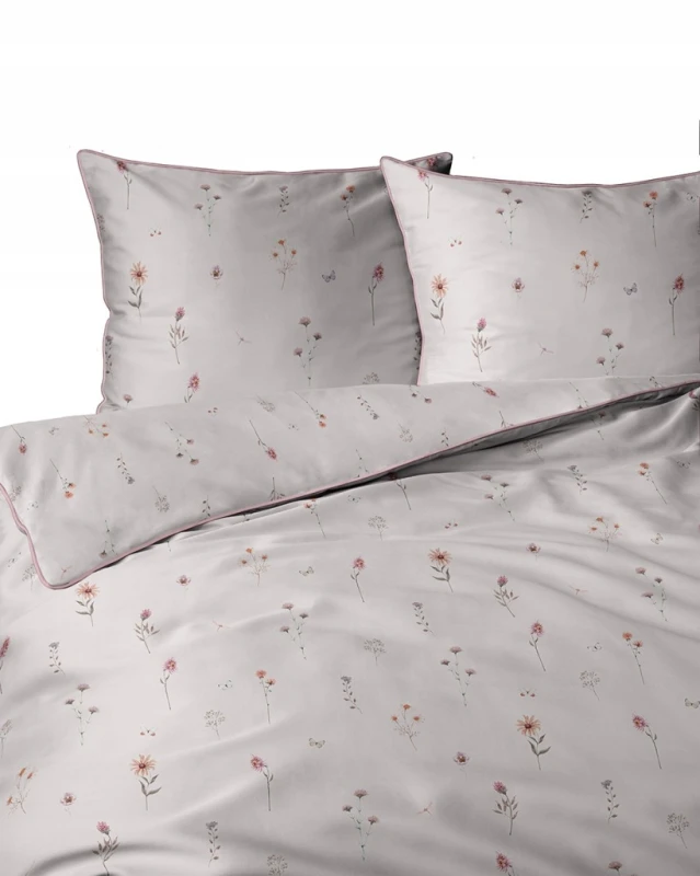 Pościel bawełniana 160x200 Perkal + 2x 70x80 Kwiaty Komplet Premium