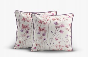 Pościel bawełniana 160x200 Perkal + 2x 70x80 Kwiaty Komplet Premium