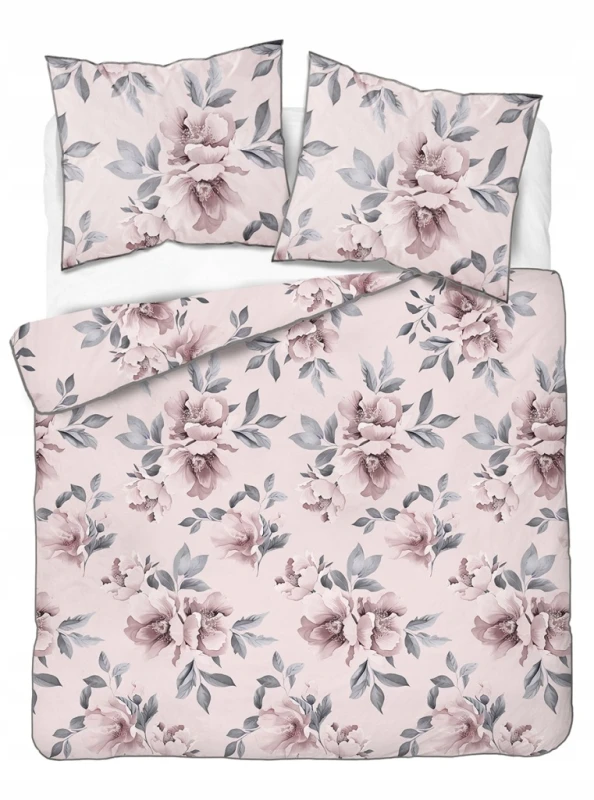 Pościel bawełniana 160x200 Perkal + 2x 70x80 Kwiaty Komplet Premium