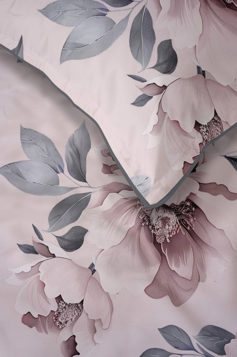 Pościel bawełniana 160x200 Perkal + 2x 70x80 Kwiaty Komplet Premium