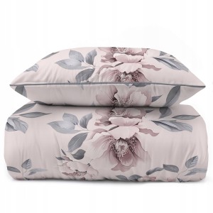 Pościel bawełniana 160x200 Perkal + 2x 70x80 Kwiaty Komplet Premium