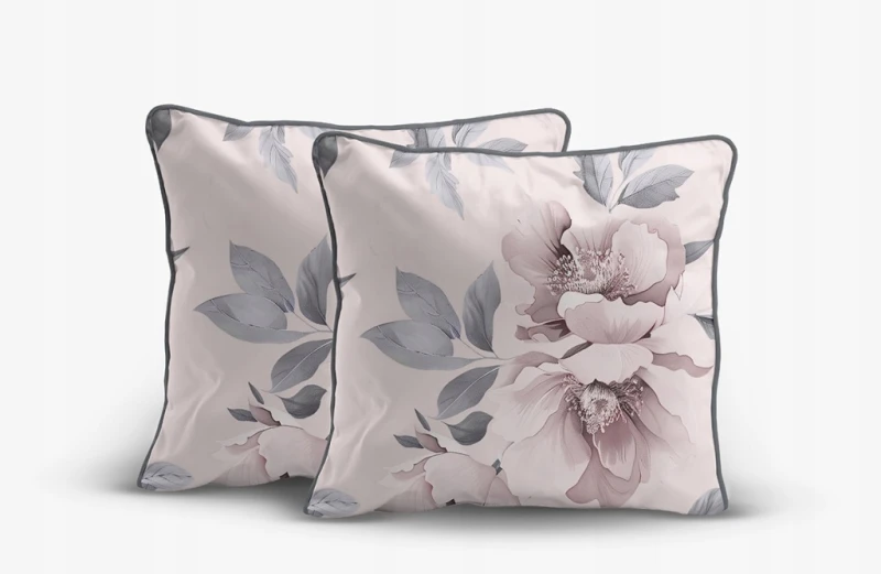 Pościel bawełniana 160x200 Perkal + 2x 70x80 Kwiaty Komplet Premium