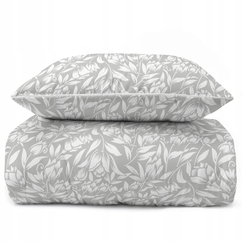 Pościel bawełniana 160x200 Perkal + 2x 70x80 Kwiaty Komplet Premium