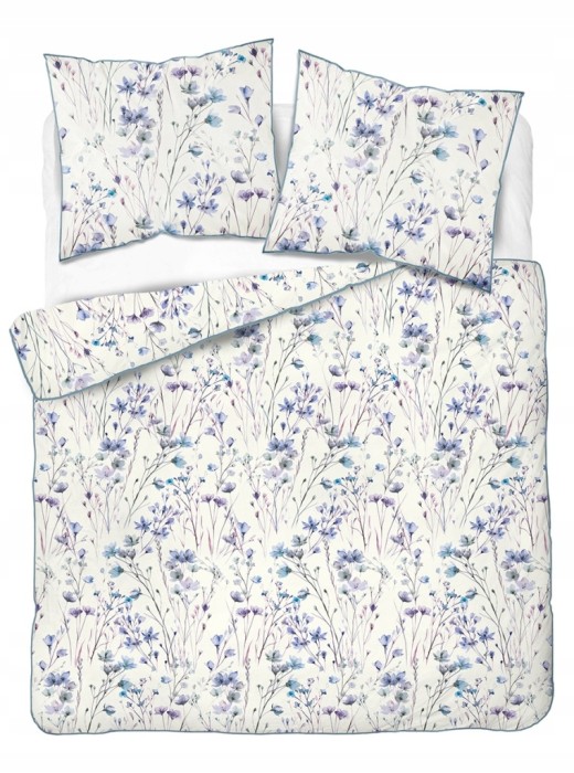 Pościel bawełniana 160x200 Perkal + 2x 70x80 Kwiaty Komplet Premium