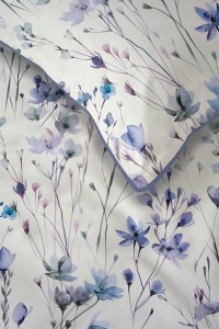 Pościel bawełniana 160x200 Perkal + 2x 70x80 Kwiaty Komplet Premium