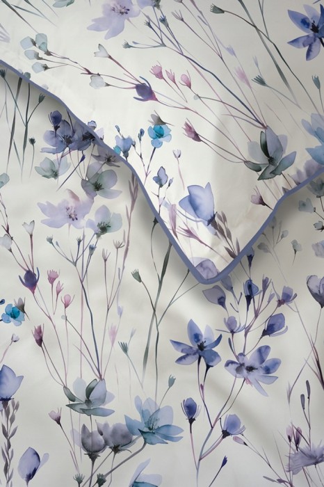 Pościel bawełniana 160x200 Perkal + 2x 70x80 Kwiaty Komplet Premium