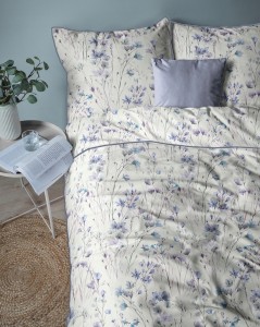 Pościel bawełniana 160x200 Perkal + 2x 70x80 Kwiaty Komplet Premium