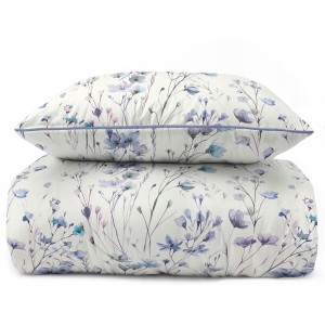 Pościel bawełniana 160x200 Perkal + 2x 70x80 Kwiaty Komplet Premium