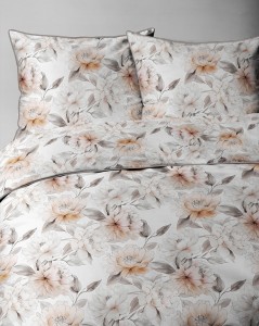 Pościel bawełniana 220x200 Perkal + 2x 70x80 Kwiaty Komplet Premium