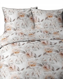 Pościel bawełniana 220x200 Perkal + 2x 70x80 Kwiaty Komplet Premium