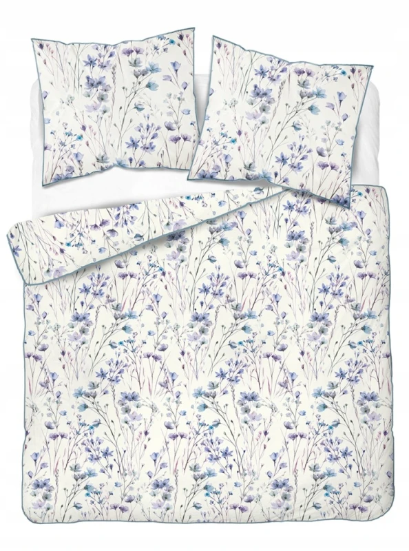 Pościel bawełniana 220x200 Perkal + 2x 70x80 Kwiaty Komplet Premium